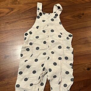 Zara polka dot button overalls